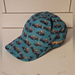 Sprints Running Hat Bigfoot Sasquatch Mountain Green Lightweight Adjustable OSFM